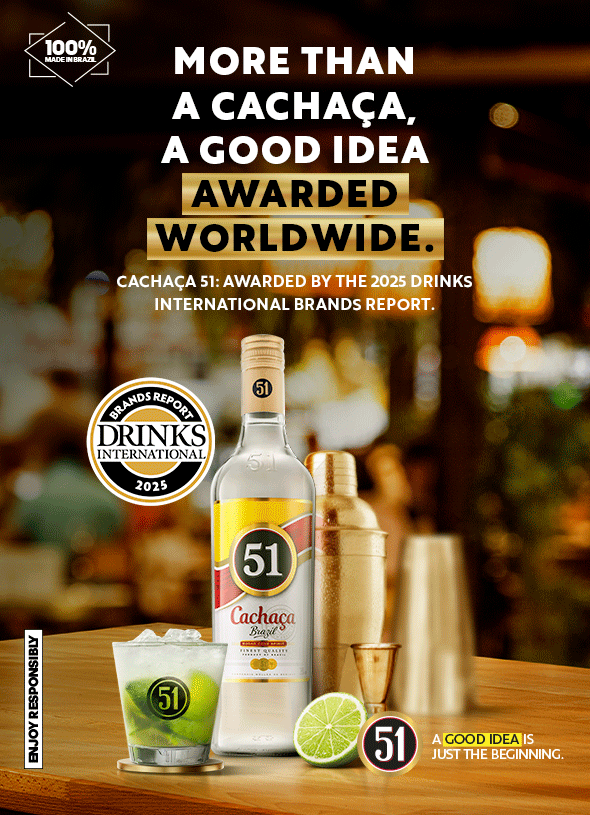 CACHAÇA 51: AWARDED BY THE 2025 DRINKS INTERNATIONAL BRANDS REPORT.