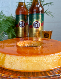 Pudim com Cachaça 51 Ouro